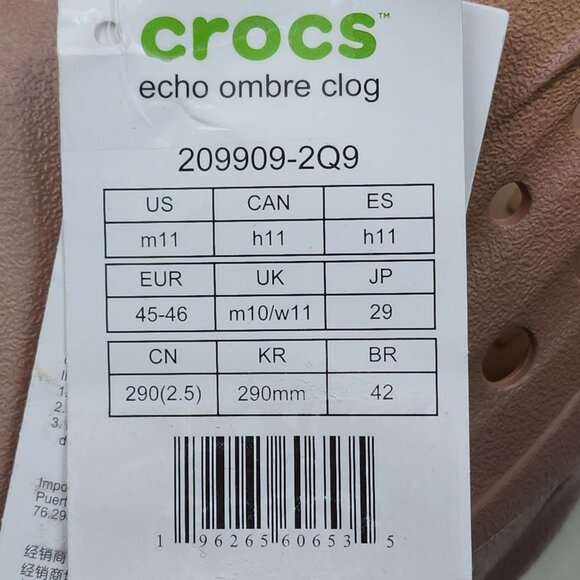 Crocs Echo Ombre Clog Dual-Tone Sandals With Strap Mens Size 11 - Picture 11 of 14